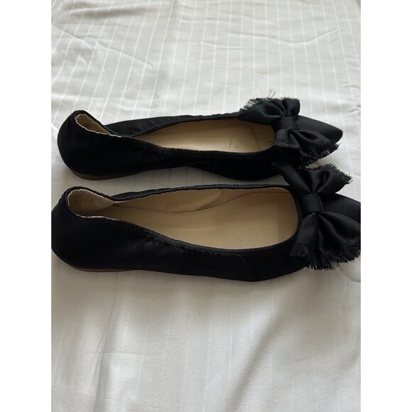 J.Crew Black Flats – Pointed Toe – Frayed Bow Detail – Women’s Size 8 - Picture 3 of 6